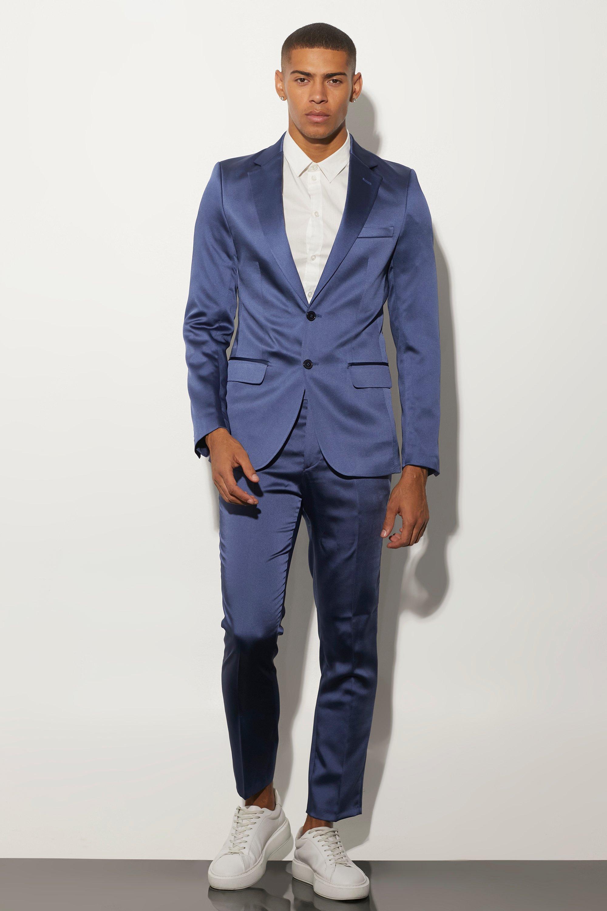 Skinny Fit Satin Suit Jacket